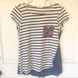 ANTHROPOLOGIE/PAPER LOCKET STRIPED POLKA DOT TOP